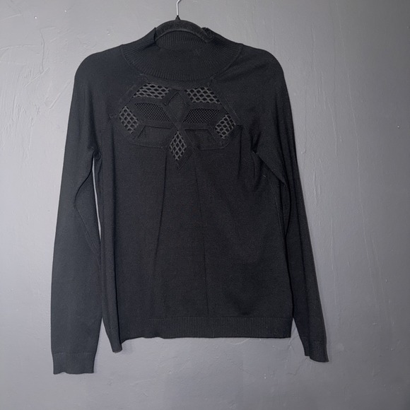 Cyrus Sweaters - Cyrus Black Sweater Top Lace Long Sleeves Size S Women Fishnet Cutout Edgy